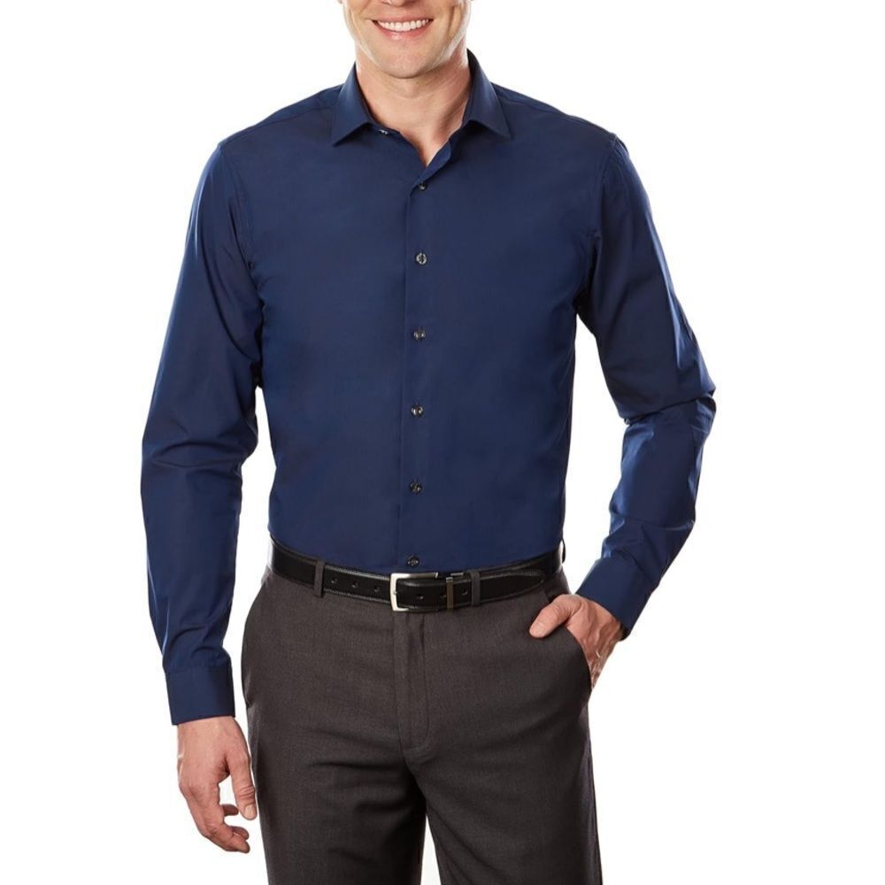 Unlisted by Kenneth Cole Blue Button-down Dress Shirt Slim Fit Size L